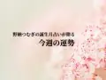 誕生月占いで贈る今週の運勢 誕生月占いで贈る今週の運勢
